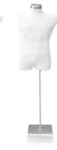 TDWM MALE FABRIC WHITE W/- METAL TOP+BASE