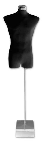 TDBM MALE FABRIC BLACK W/- METAL TOP + BASE