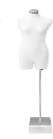 T9WM FEMALE FABRIC WHITE W/- METAL TOP+BASE