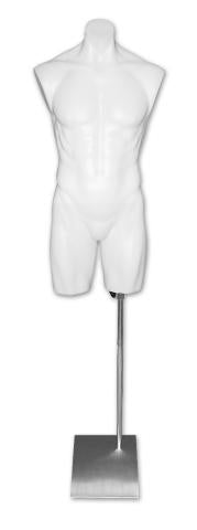 PT118W MALE PLASTIC WHITE W/- CURVED METAL BASE