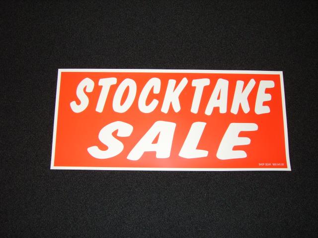 STOCKTAKE SALE POSTER RED