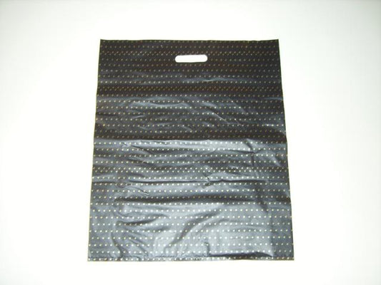 LARGE PLASTIC BAG BLACK WITH GOLD DOTS
