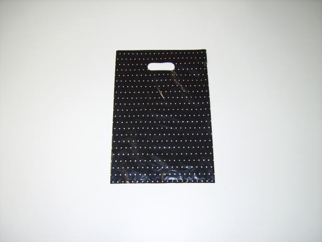 SMALL PLASTIC BAG BLACK WITH SILVER DOTS